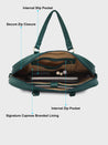 Caprese Dora Laptop Bag Large Solid Women'S Office Handbag Dark Green