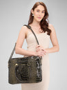 Caprese Miranda Laptop Bag Large Croco Women'S Office Bag Black