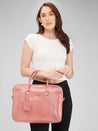 Caprese Miranda Laptop Bag Large Croco Women'S Office Bag Pink