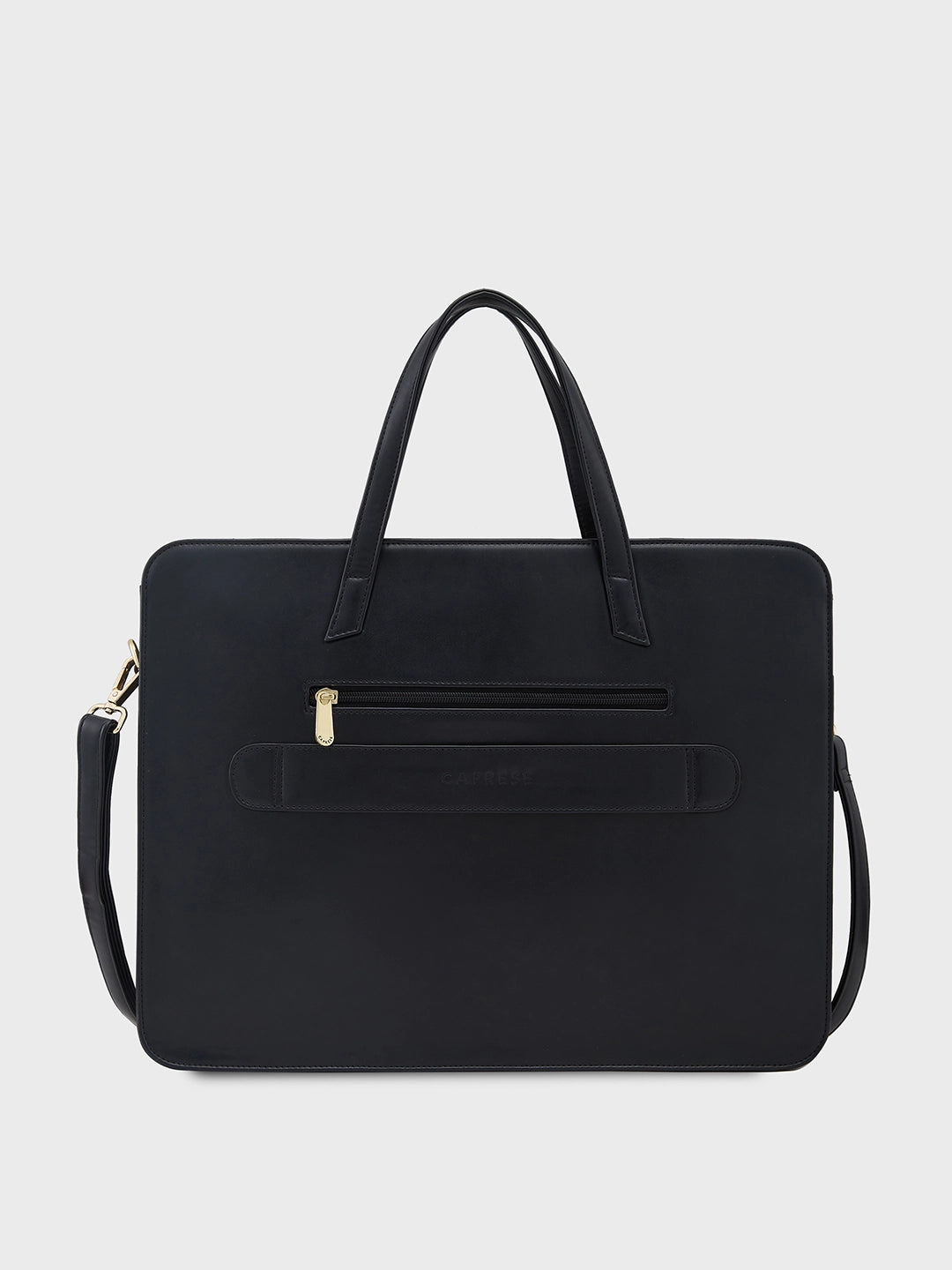 Caprese Shanaya Large Black Printed Laptop Bag