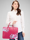 Caprese Shanaya Laptop Bag Large Printed Burgundy
