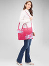Caprese Shanaya Laptop Bag Large Printed Burgundy