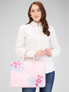 Caprese Shanaya Laptop Bag Large Printed Pink