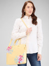 Caprese Shanaya Laptop Bag Large Printed Yellow