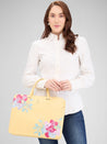 Caprese Shanaya Laptop Bag Large Printed Yellow