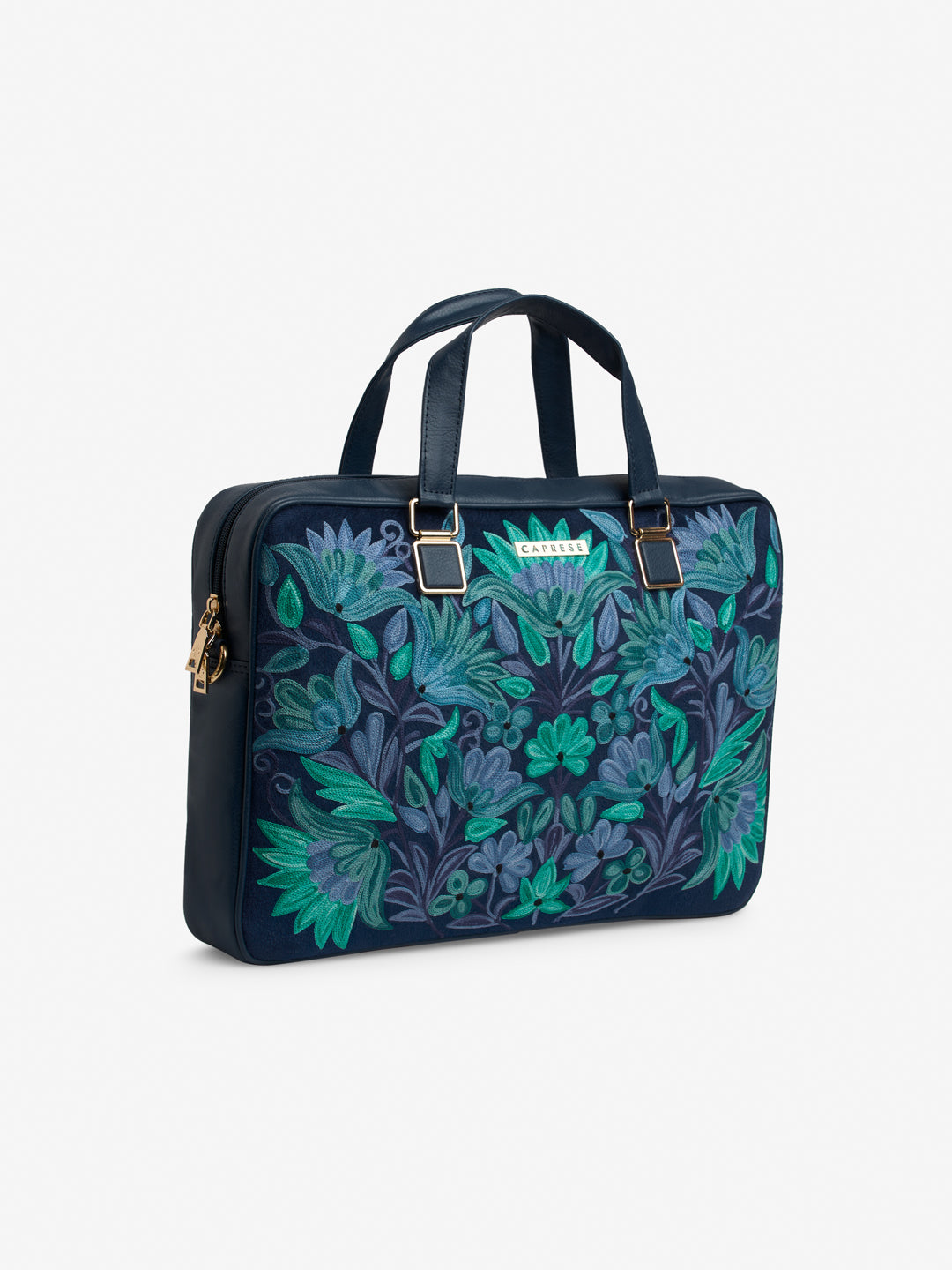 Buy Caprese Siji Tresna Large Blue Laptop Bag @ 2499 | Caprese Bags