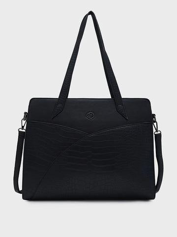 Caprese Cabo Large Black Laptop Satchel Bag
