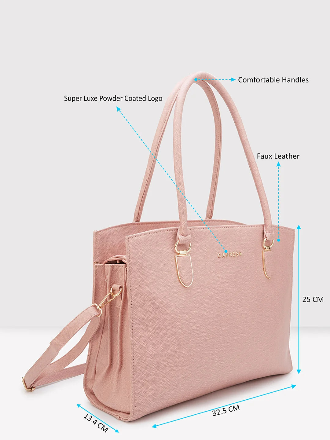 Buy CAPRESE Pink Faux Leather Womens Casual Medium Satchel Hand Bag |  Shoppers Stop