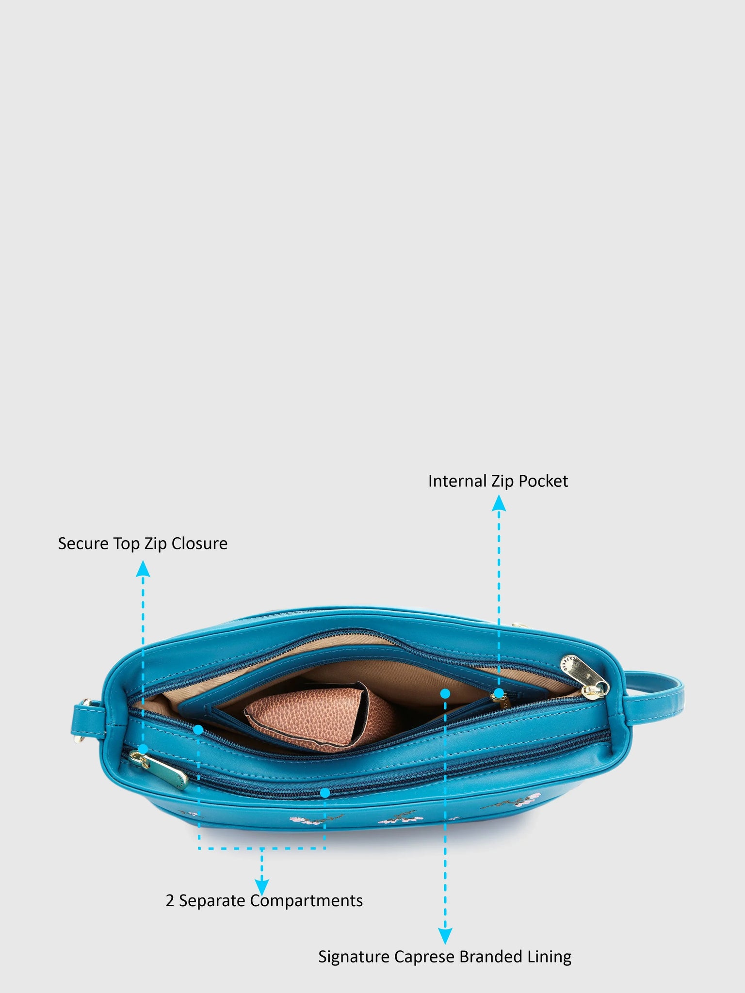 Buy Caprese Adah Sling Large Teal Rs 1599.2 Caprese Bags