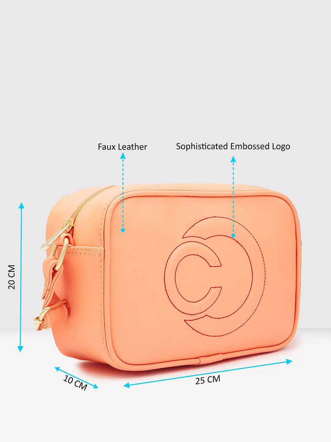Buy Caprese Dora Medium Coral Sling Bag @ 699 | Caprese Bags