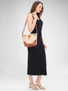 Caprese Georgia Sling Medium Self Design Women'S Handbag Brown
