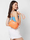 Caprese Holden Small Sling Solid Faux Leather For Women Orange
