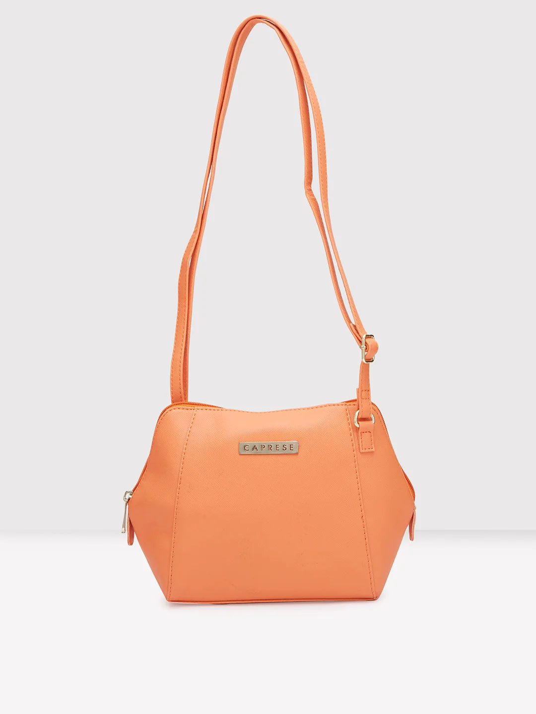 Caprese Holden Small Sling Solid Faux Leather For Women Orange