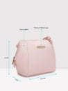 Caprese Holden Small Sling Solid Faux Leather For Women Powder Pink