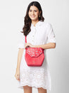 Caprese Merida Sling Medium Printed Women'S Handbag Red