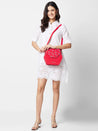 Caprese Merida Sling Medium Printed Women'S Handbag Red