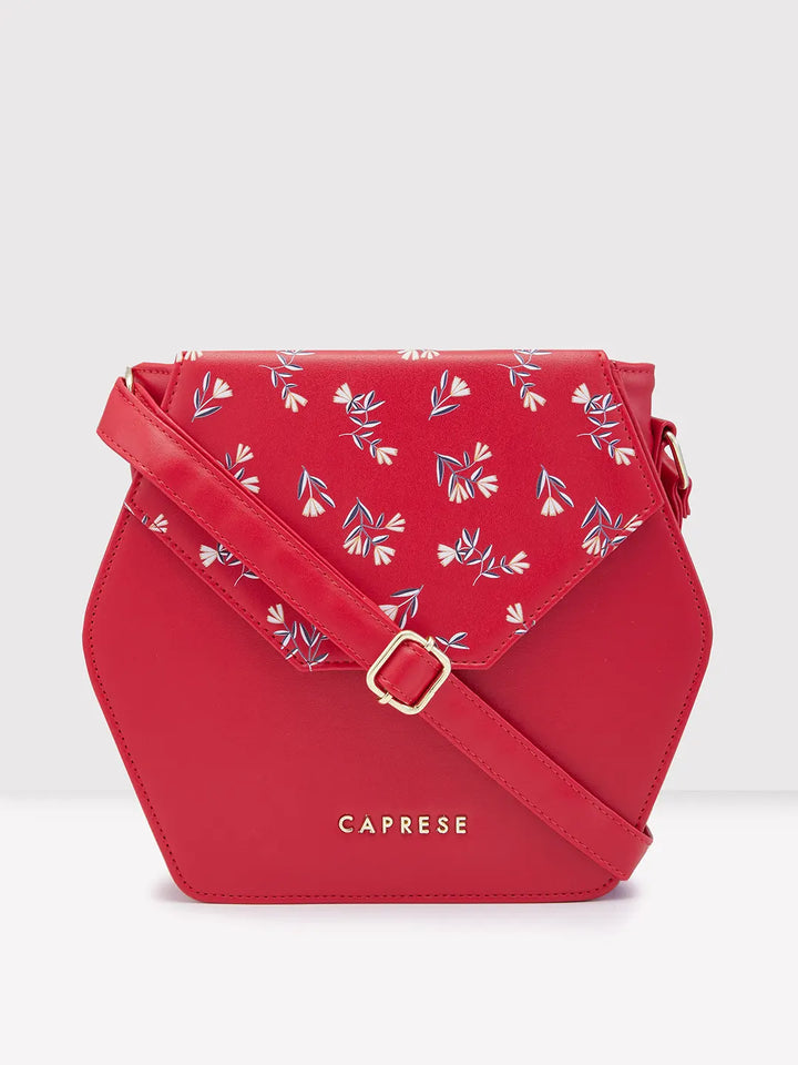 Buy Caprese Merida Sling Medium Printed Women S Handbag Red Rs 1999 Caprese Bags