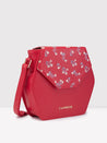 Caprese Merida Sling Medium Printed Women'S Handbag Red