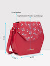 Caprese Merida Sling Medium Printed Women'S Handbag Red