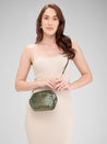 Caprese Miranda Sling Small Croco Womens Handbag Green