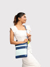 Caprese Marciano Sling Medium Striped Women'S Handbag Navy
