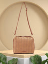 Caprese Neo Sling Medium Self Design Womens Handbag Tan