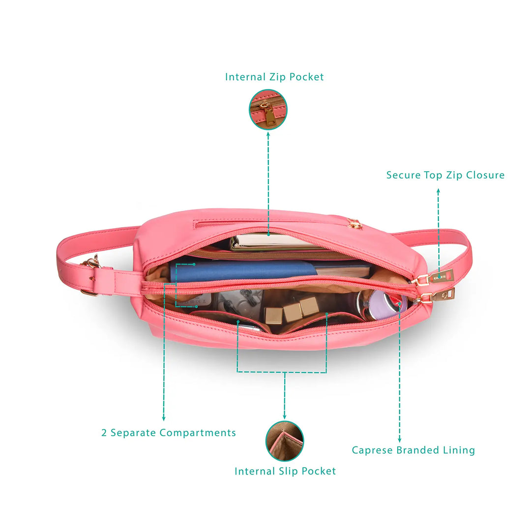 Caprese Novo Medium Peach Sling Bag - Main Image