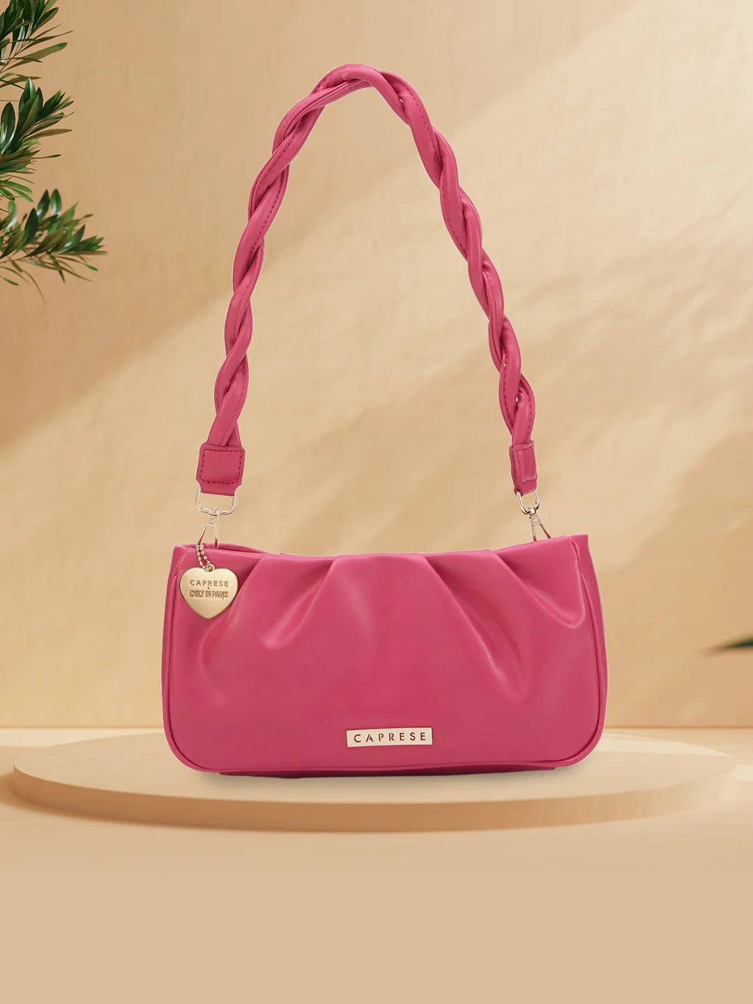 Buy Caprese Emily In Paris Solid Medium Sling Handbag Fuschia Rs 749.7 Caprese Bags