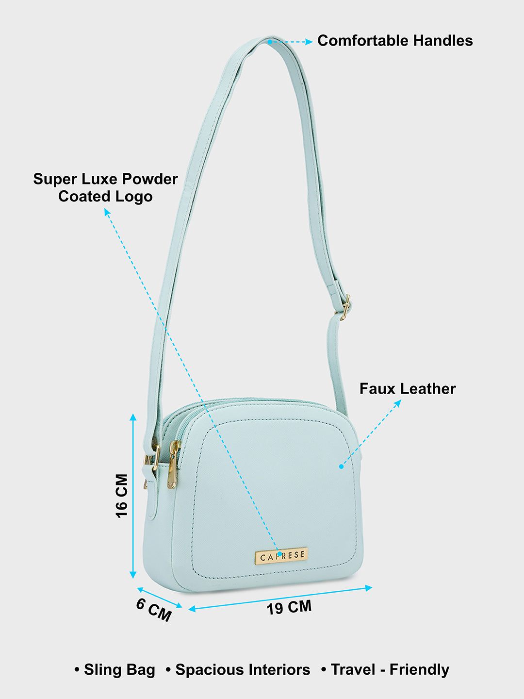 Caprese Safia Small Mint Sling Bag