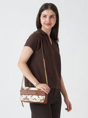 Caprese Shibori Medium Brown Sling Bag