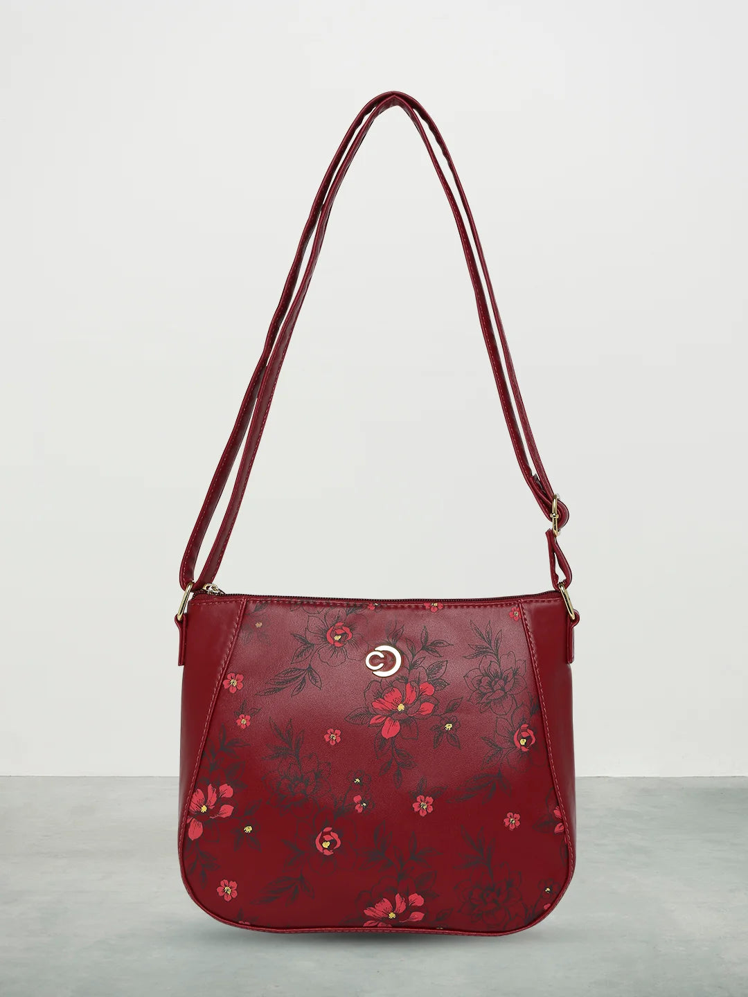 Buy Caprese Snow Sling Medium Printed Women S Handbag Maroon Rs 1899 Caprese Bags