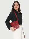 Caprese Snow Sling Medium Printed Women'S Handbag Maroon