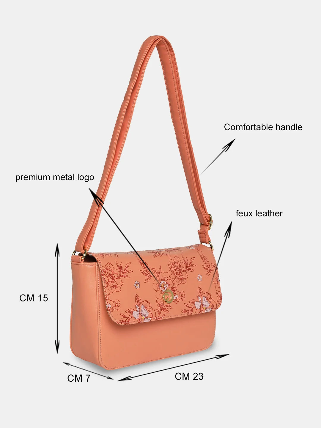 Buy Caprese Snow Sling Small Printed Women S Handbag Coral Rs.1139 Caprese Bags