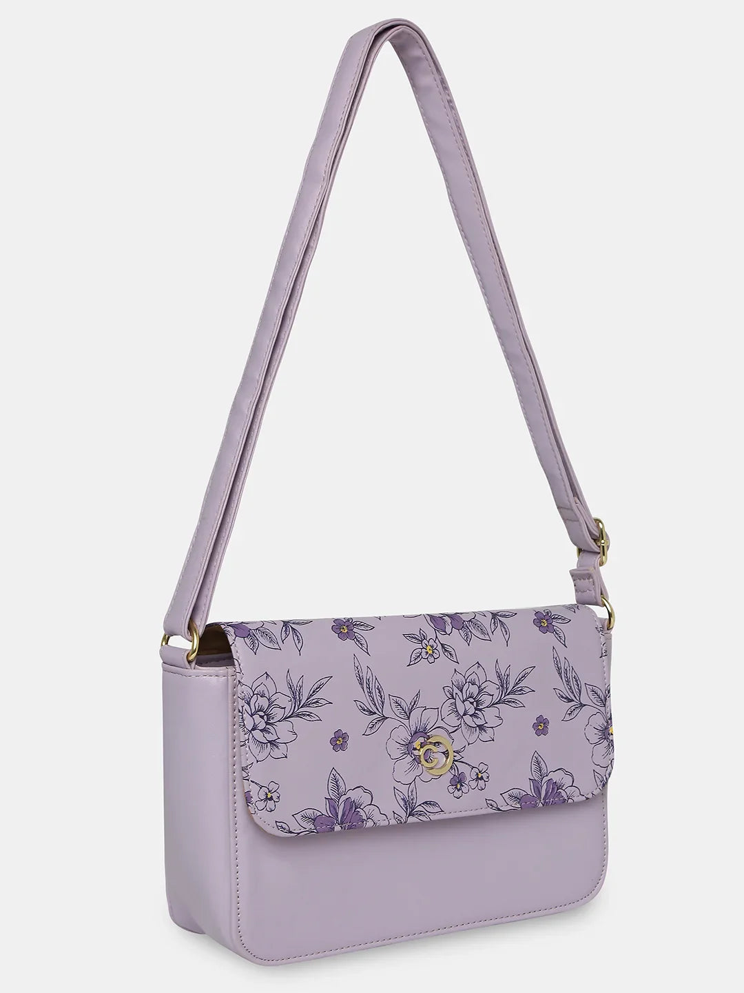 Buy Caprese Snow Small Printed Lavender Sling Bag