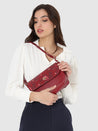 Caprese Snow Sling Small Printed Women'S Handbag Maroon