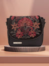 Caprese Tresna Embroidery Large Sling  Handbag Brown