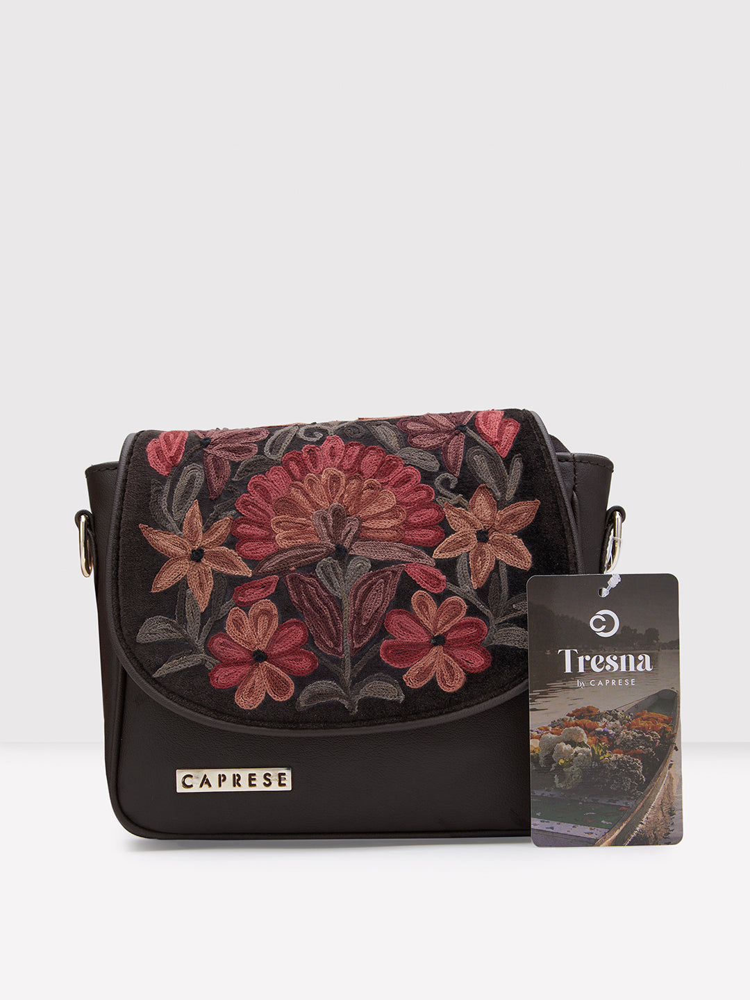 Caprese Tresna Embroidery Sling Handbag