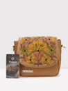 Caprese Tresna Embroidery Large Sling  Handbag Fawn
