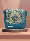 Caprese Tresna Embroidery Large Sling  Handbag Green