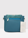 Caprese Tresna Embroidery Large Sling  Handbag Green