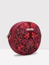Caprese Tresna Embroidery Medium Sling Handbag Maroon