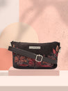 Caprese Tresna Embroidery Small Sling Handbag Brown