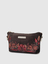 Caprese Tresna Embroidery Small Sling Handbag Brown