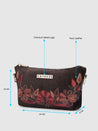 Caprese Tresna Embroidery Small Sling Handbag Brown