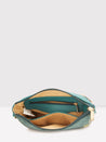 Caprese Tresna Embroidery Small Sling Handbag Green