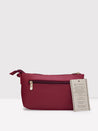 Caprese Tresna Embroidery Small Sling Handbag Maroon
