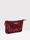 Caprese Tresna Embroidery Small Sling Handbag Maroon