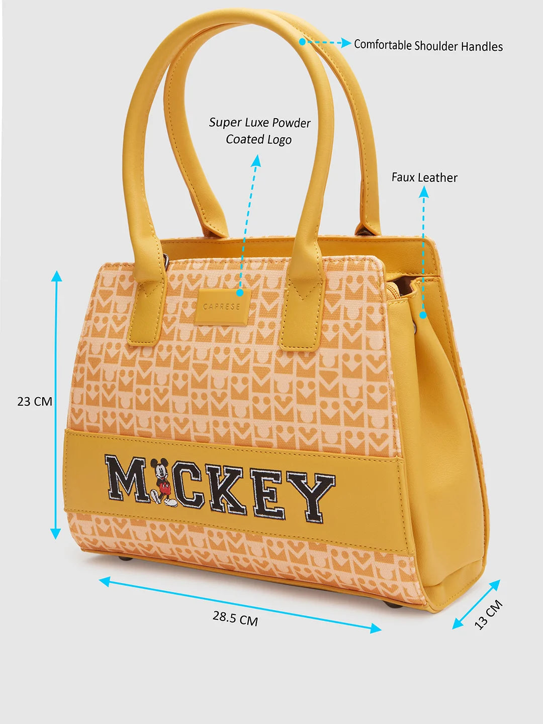 Caprese Disney Inspired Graphic Printed Mickey Mouse Collection Satchel Medium Handbag