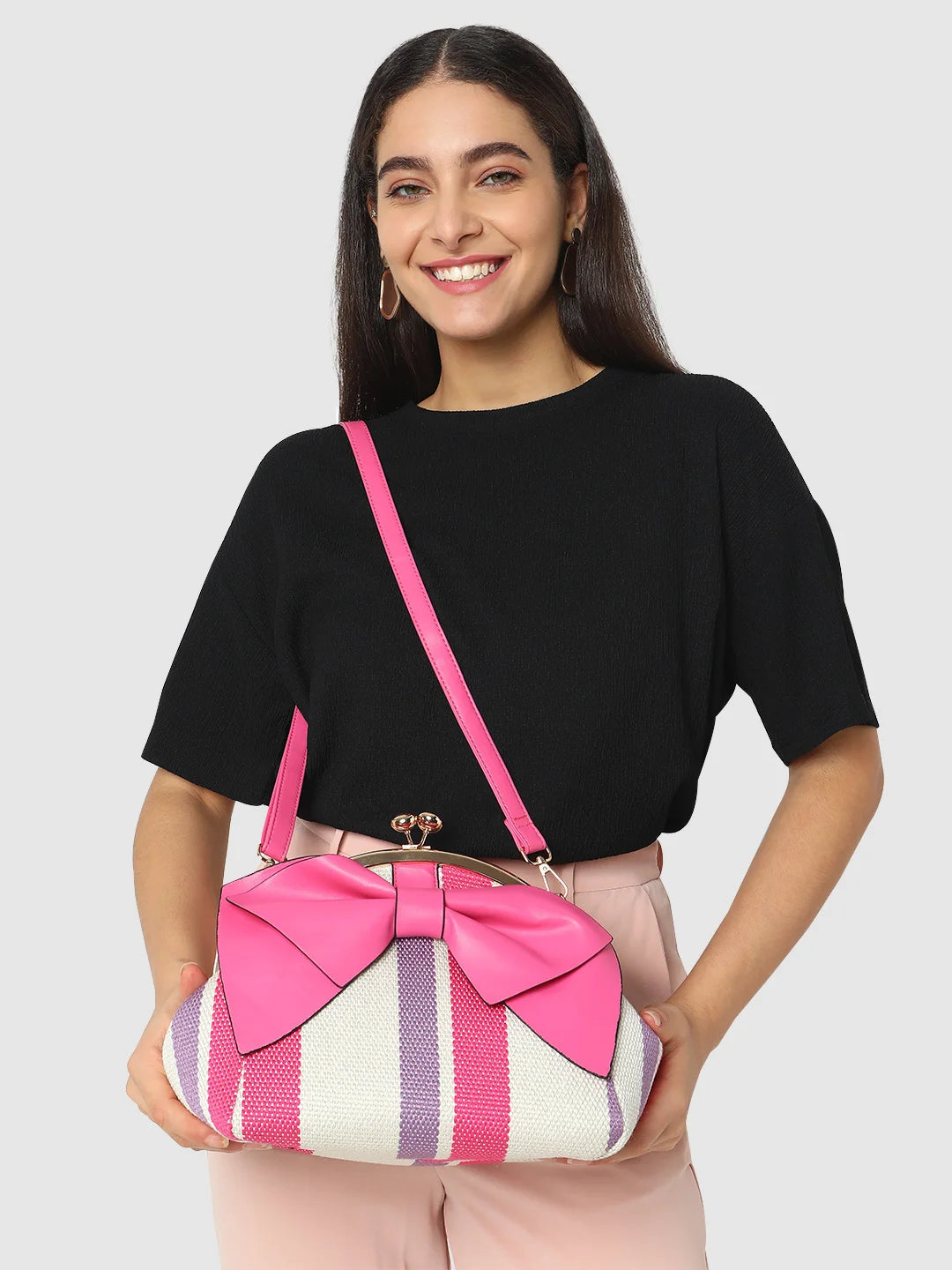 Buy Caprese Alessia Satchel Large Handbag Pink Rs 2149.5 Caprese Bags