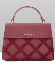 Caprese Athena Small Cherry Lacquer Satchel Bag